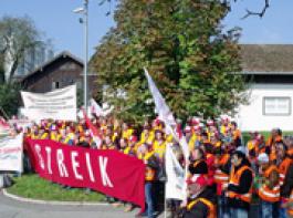 Warnstreik bei Meggle in Wasserburg.&copy; NGG