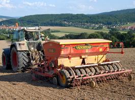 W�hrend die Felder im Norden Deutschlands noch nicht frei sind, sind im S�den rund 70 bis 80 Prozent Raps ausges�t. &copy; landpixel.de