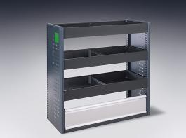 Bott vario Fahrzeugeinrichtungsmodul mit Bauteilen aus Carbon.