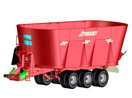 Der neue Futtermischer hat drei Vertikalmischschnecken und eine Kapazit�t von 52 Kubikmetern.&copy; Trioliet