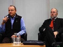 Bioland-Landwirt David Westphal und DLG-Landwirt Klaus M�nchhoff berichteten �ber ihre Erfahrungen mit Precision Farming. &copy; bem