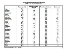 Die Konsumausgaben privater Haushalte in der EU im Vergleich.