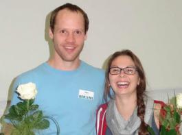Timo Straub gratulierte Katharina Schwier zur Wahl in die 
KLJB-Diözesanleitung.