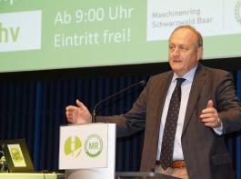 Der Deutsche Bauernpräsident Joachim Rukwied in Donaueschingen konnte die taufrischen Eindrücke von der Internationalen Grünen Woche in Berlin in seinen Exkurs über die agrarpolitischen Herausforderungen für die Landwirtschaft einfließen lassen.