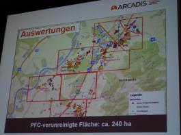Die Fachagentur ARCADIS hat die mittelbadische PFC-Problemregion zwischen Bühl und Rastatt in acht Aktionsgebiete eingeteilt.  